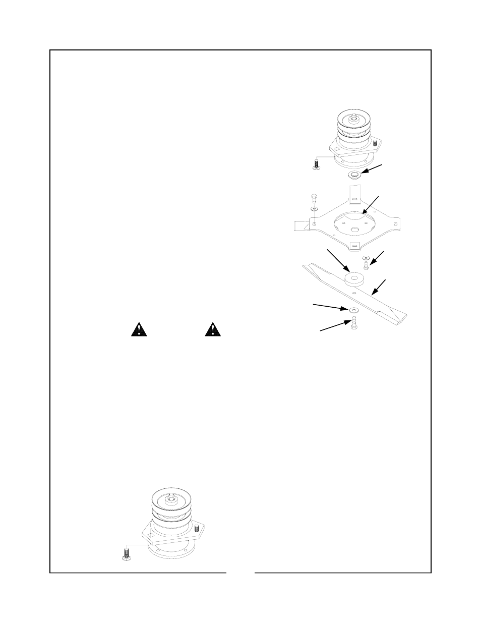 Locke turf, Blade spindle service, Caution | Blade spindle disassembly | Locke MP-160 User Manual | Page 19 / 24