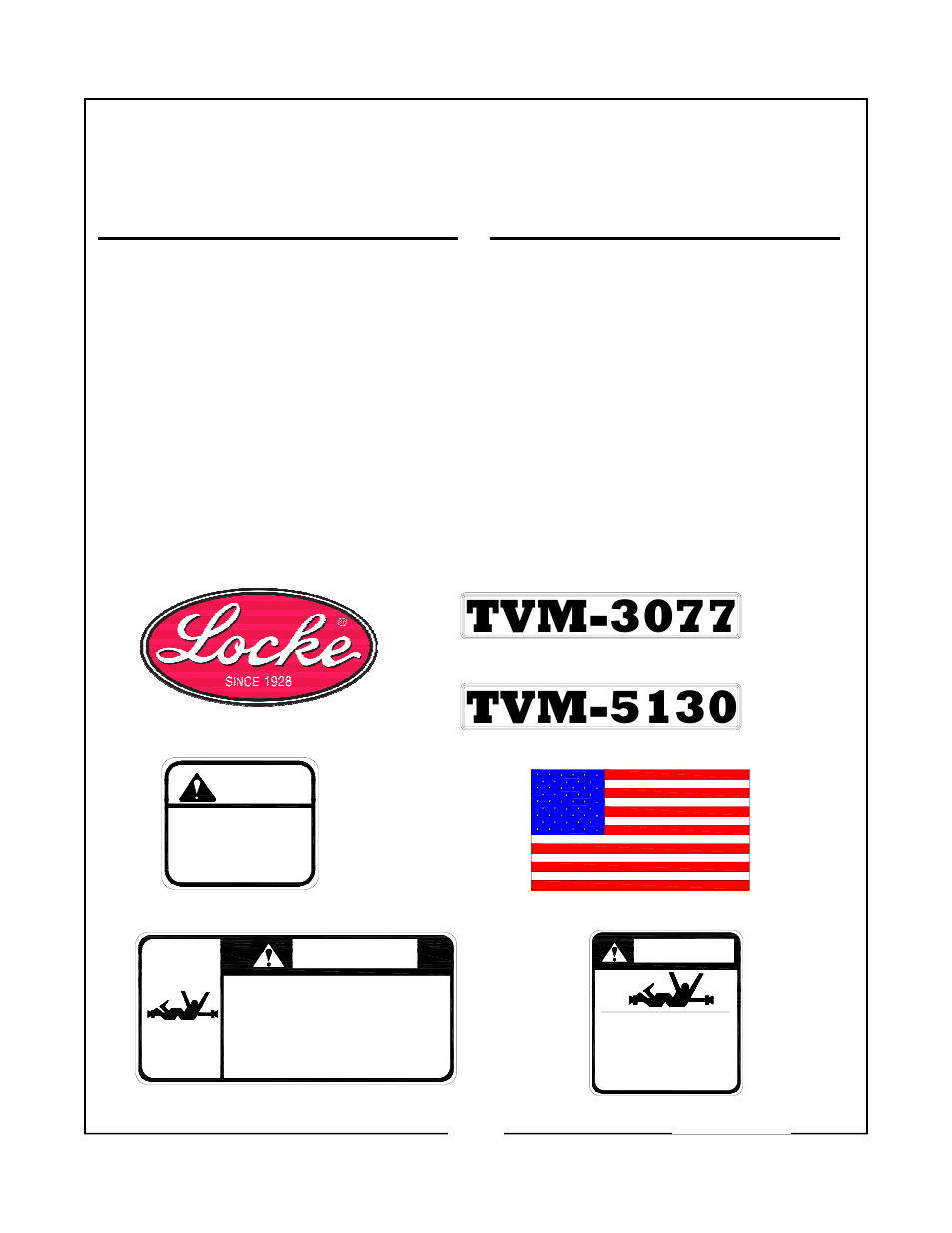 Danger, Caution | Locke TVM-5130 User Manual | Page 28 / 32