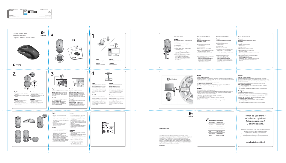 Logitech Wireless M510 910-001822 User Manual | 1 page