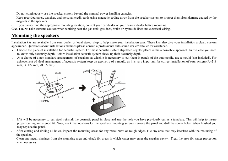 Mounting the speakers | Hyundai H-CSJ693 User Manual | Page 3 / 11