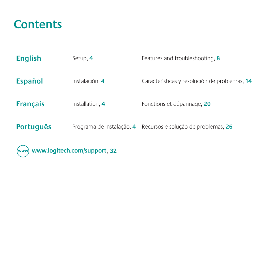 Logitech Wireless Keyboard K340 User Manual | Page 2 / 36