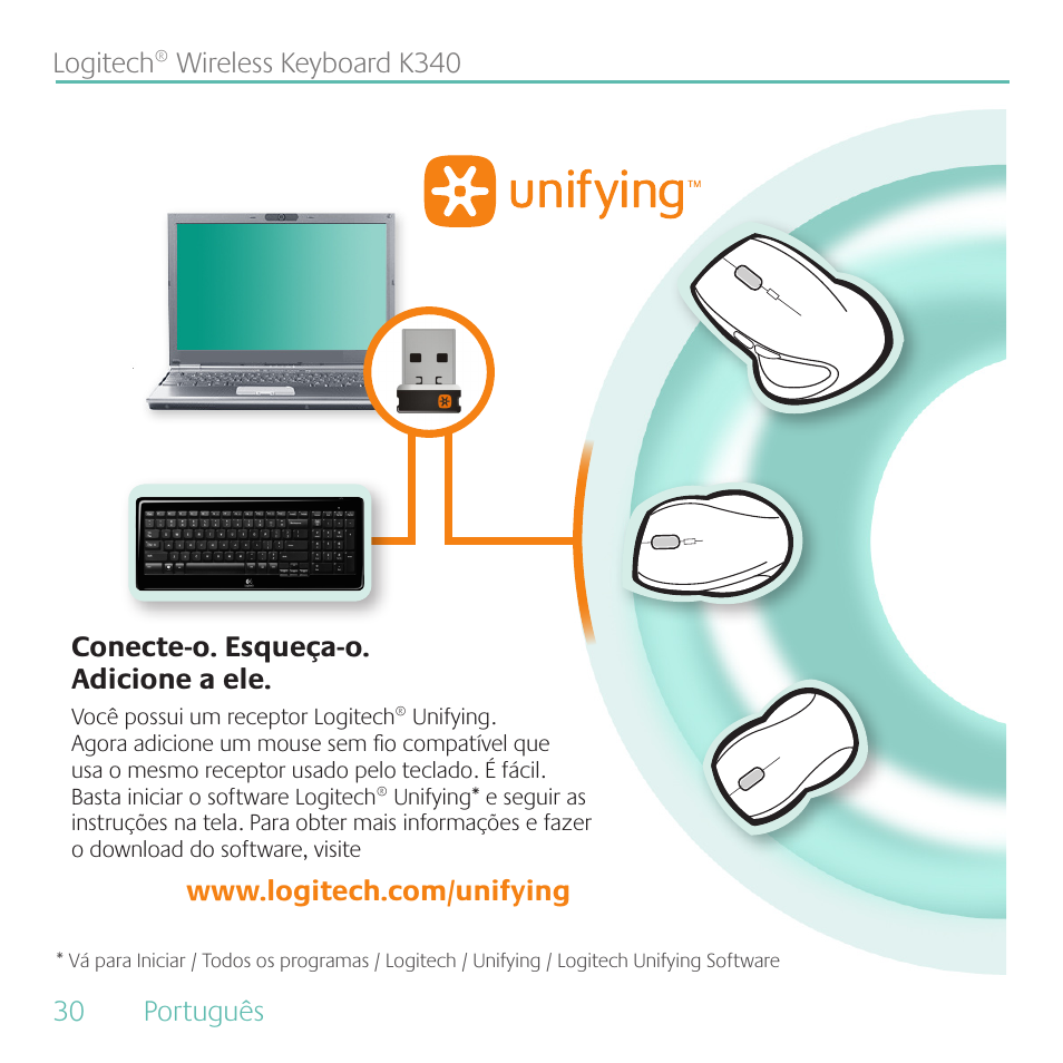 Logitech Wireless Keyboard K340 User Manual | Page 30 / 36