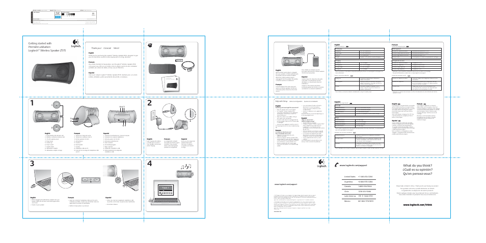 Logitech Wireless Speaker Z515 User Manual | 1 page