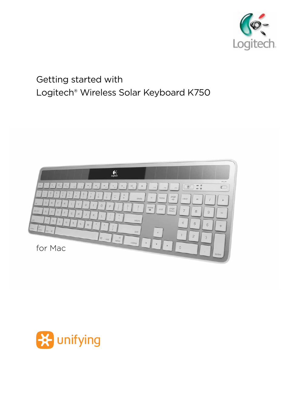 Logitech Wireless Solar Keyboard K750 User Manual | 24 pages