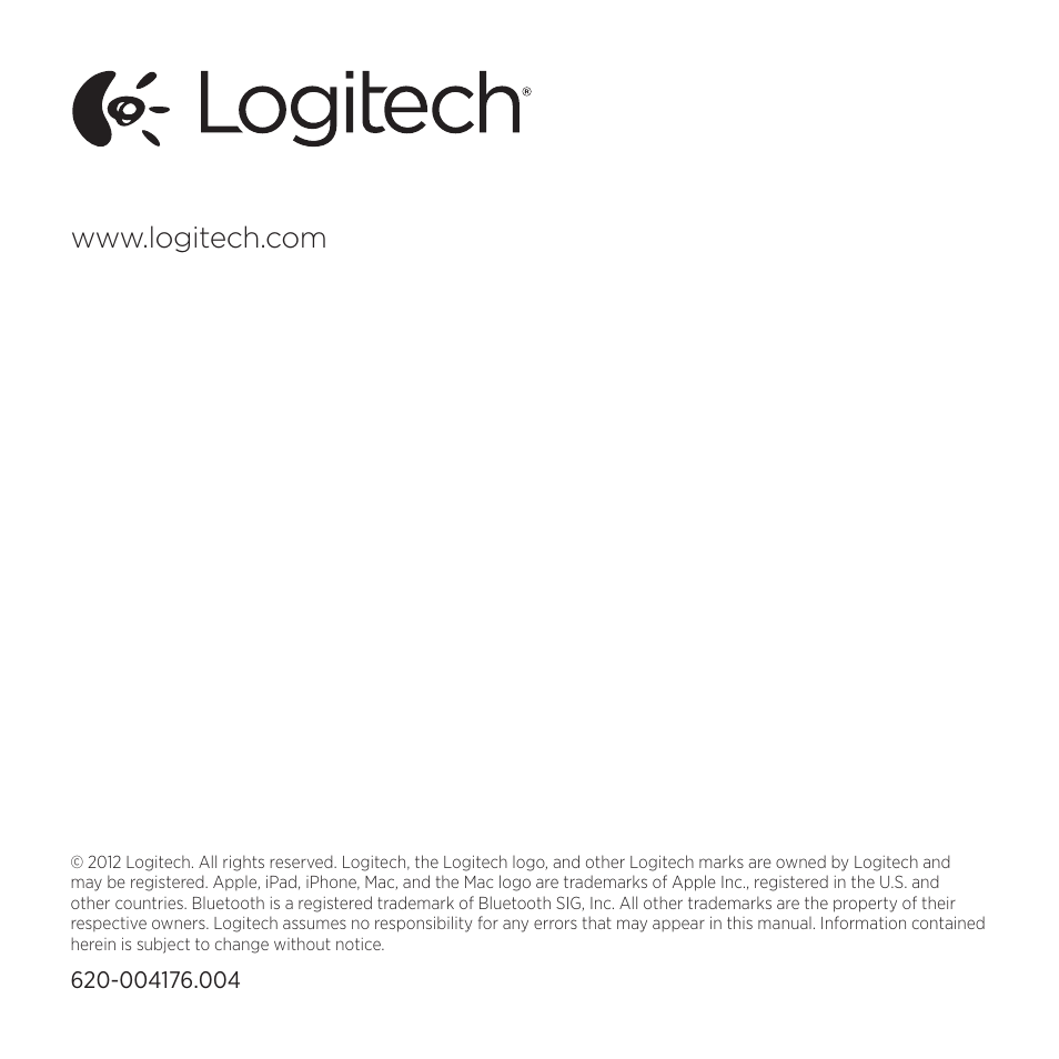 Logitech K760 User Manual | Page 12 / 12