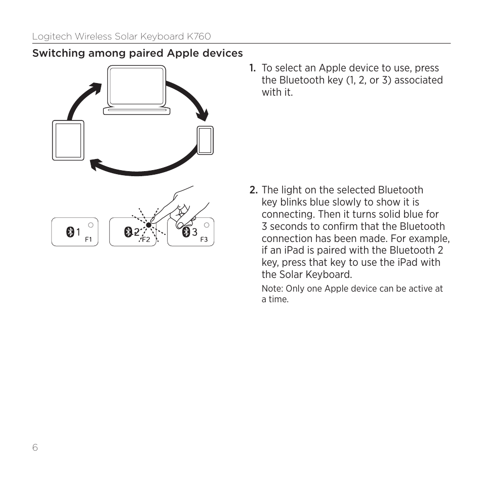 Logitech K760 User Manual | Page 6 / 12