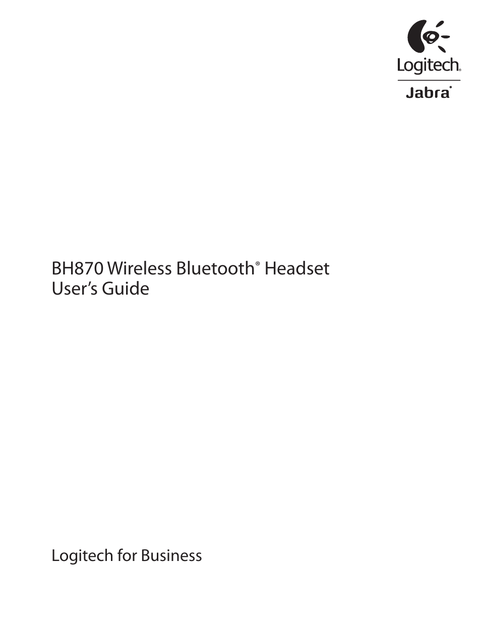 Logitech Wireless BH870 User Manual | 36 pages