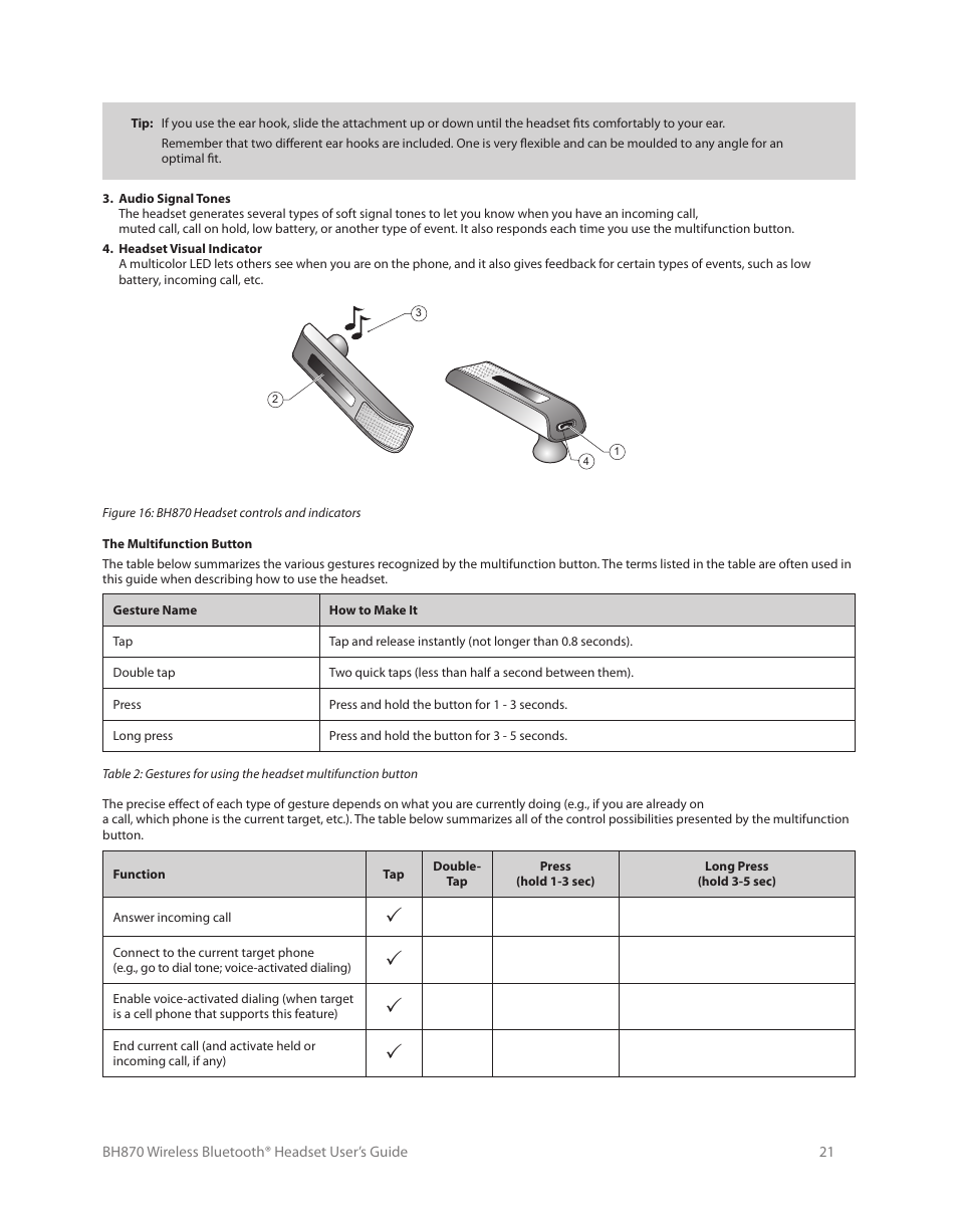 9 managing call collisions and call waiting | Logitech Wireless BH870 User Manual | Page 21 / 36