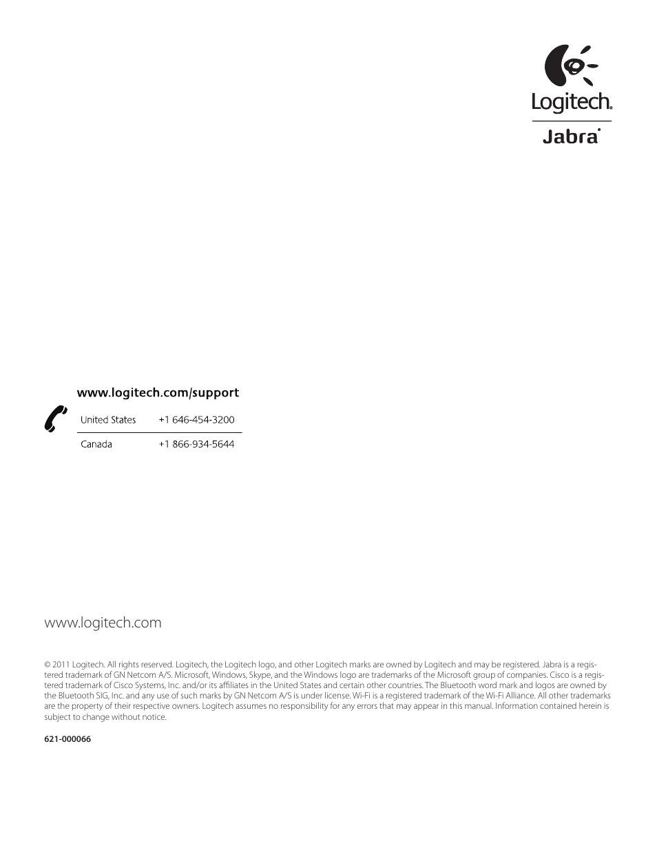 Logitech Wireless BH870 User Manual | Page 36 / 36