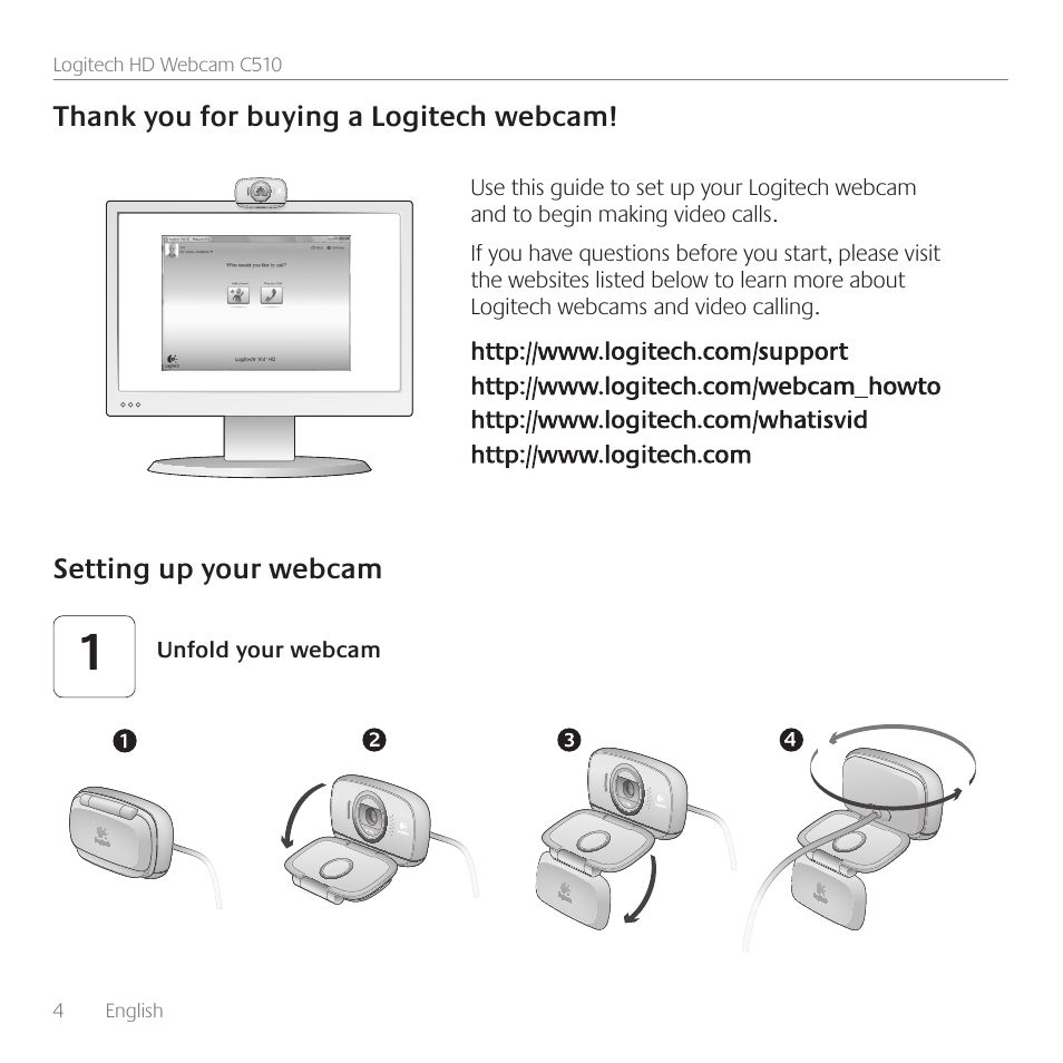 Logitech C510 User Manual | Page 4 / 48