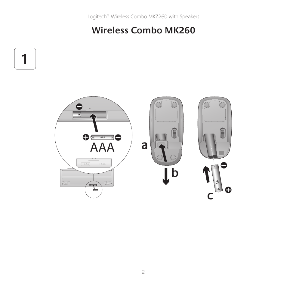 Logitech Wireless Combo with Speakers MKZ260 User Manual | Page 2 / 9