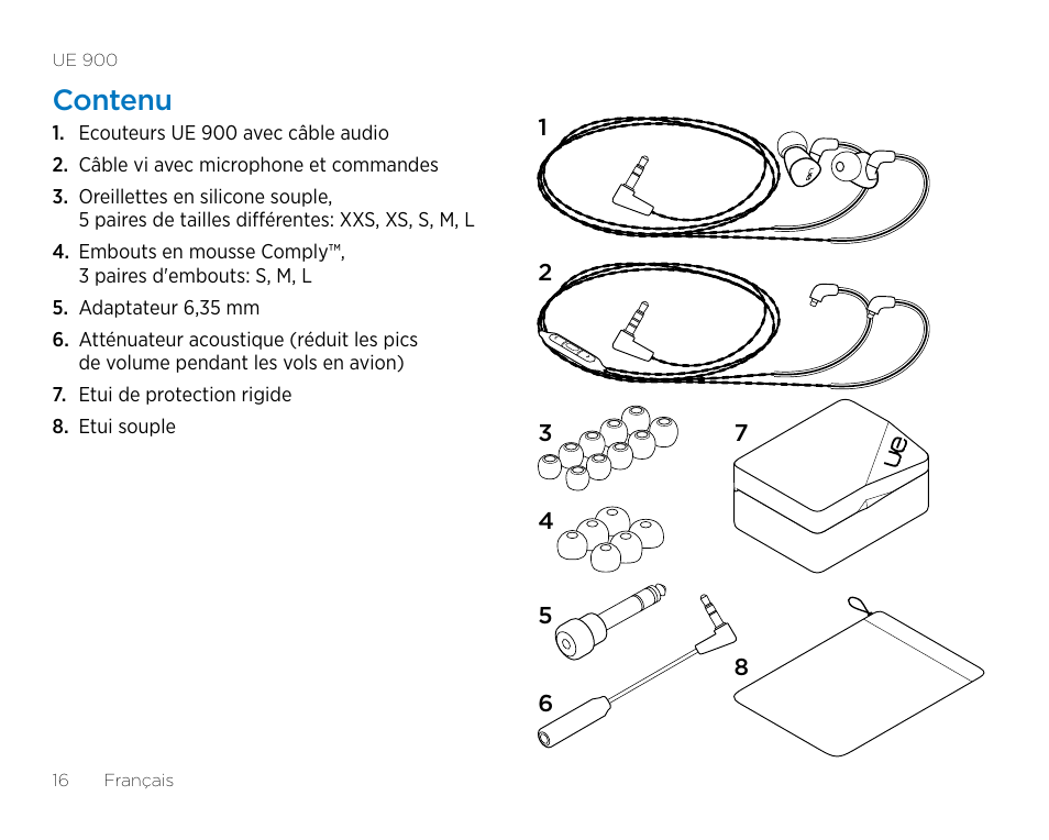 Contenu | Logitech UE900 User Manual | Page 16 / 72