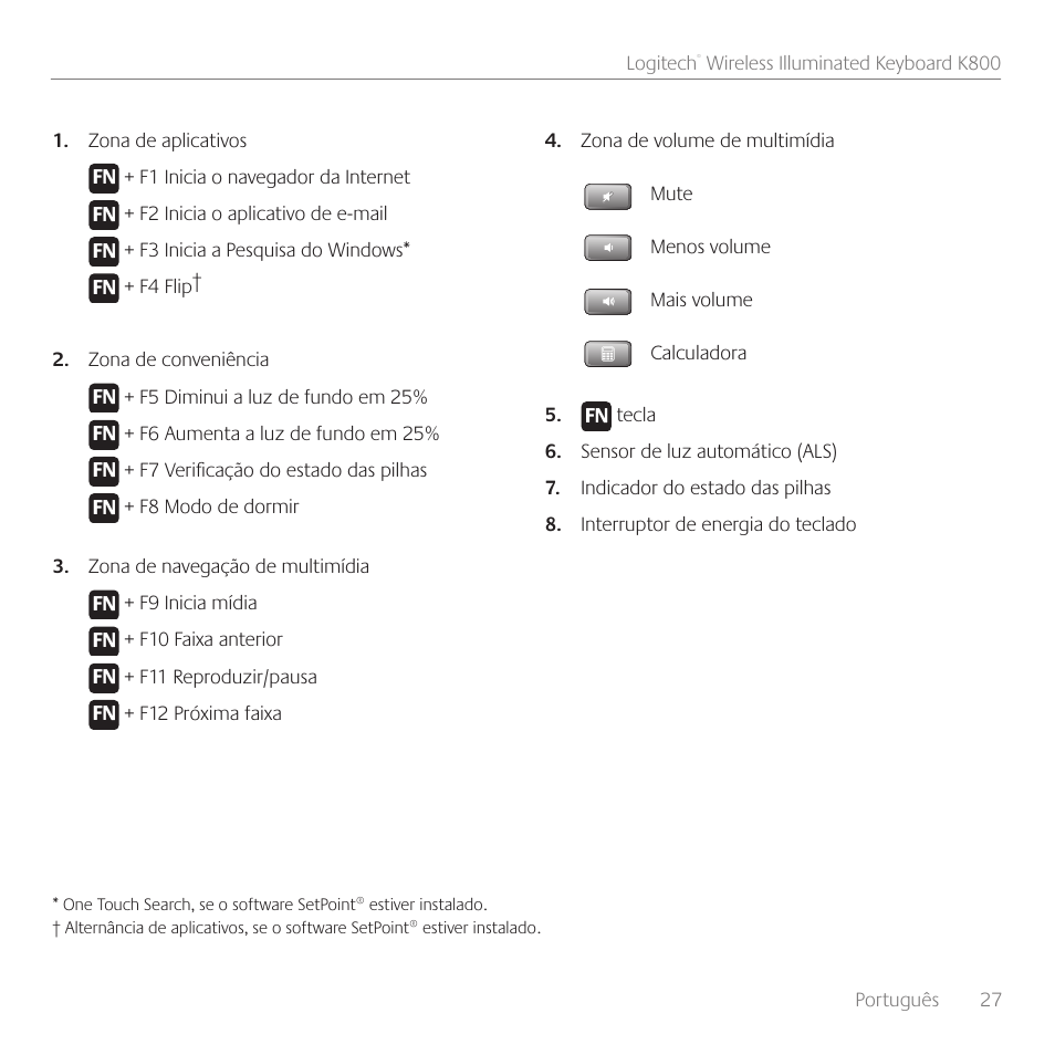 Logitech Wireless Keyboard K800 User Manual | Page 27 / 32