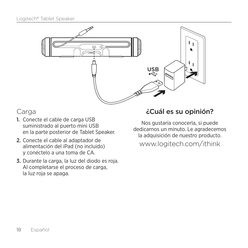 Carga, Cuál es su opinión | Logitech Tablet 984-000193 User Manual | Page 18 / 64