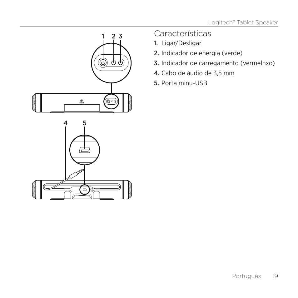 Características | Logitech Tablet 984-000193 User Manual | Page 19 / 64