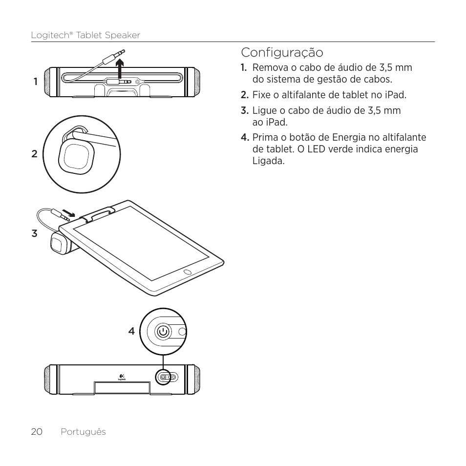Configuração | Logitech Tablet 984-000193 User Manual | Page 20 / 64