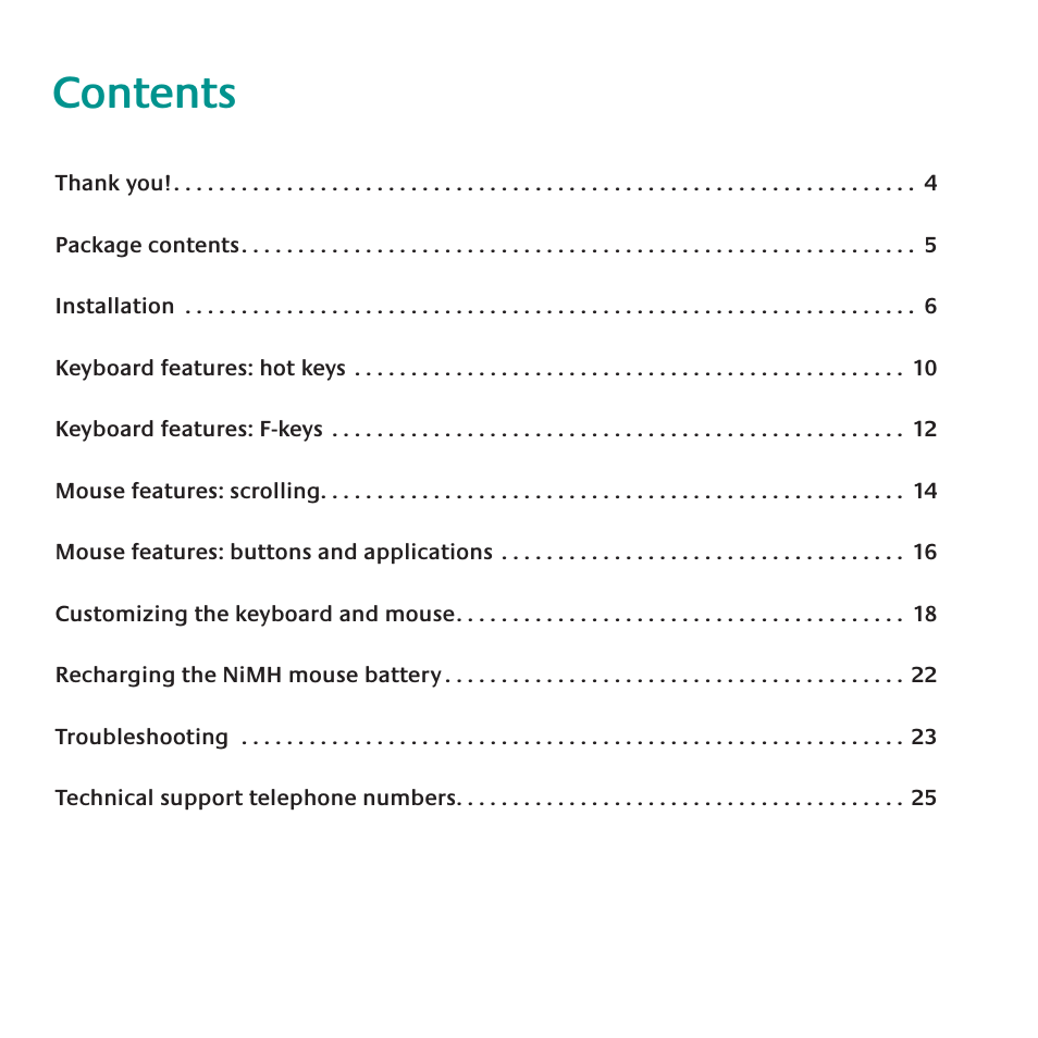 Logitech Cordless Desktop Wave Pro Ergonomic Keyboard and Mouse 920-000919 User Manual | Page 3 / 28
