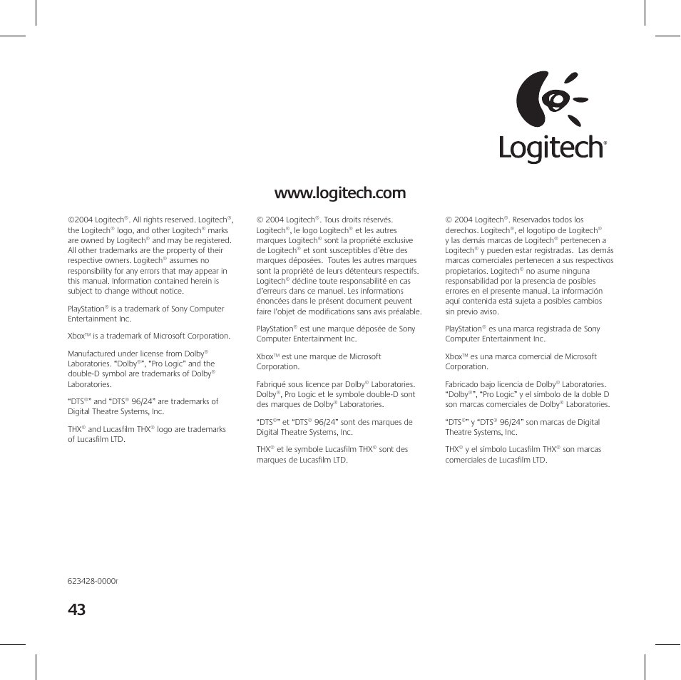 Logitech Z-5500 User Manual | Page 23 / 23