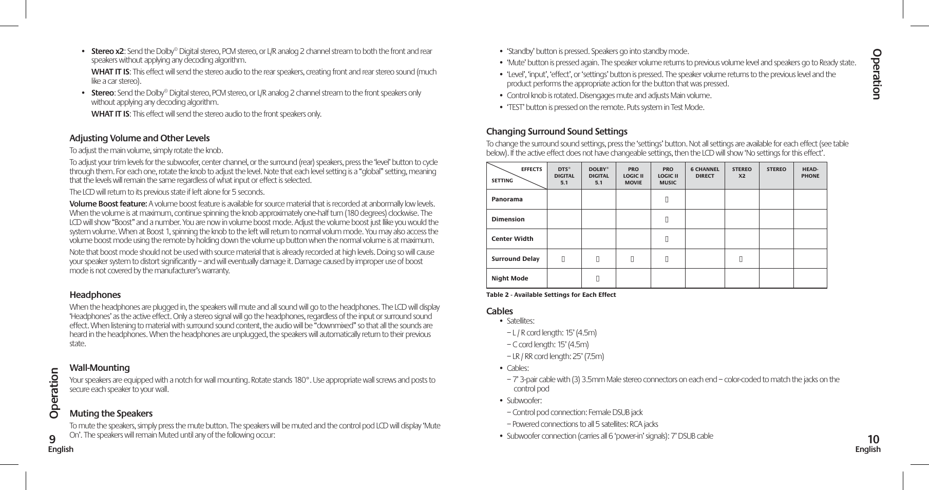 Oper ation oper ation | Logitech Z-5500 User Manual | Page 6 / 23