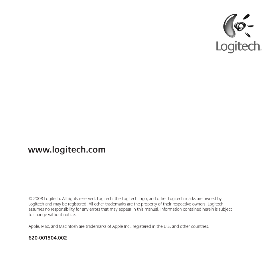 Logitech Rechargeable Cordless Laser Mouse for Business 1100R User Manual | Page 112 / 112