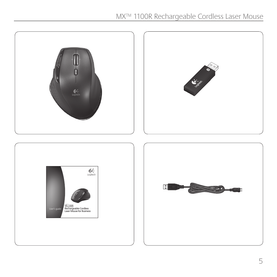 Logitech Rechargeable Cordless Laser Mouse for Business 1100R User Manual | Page 5 / 112