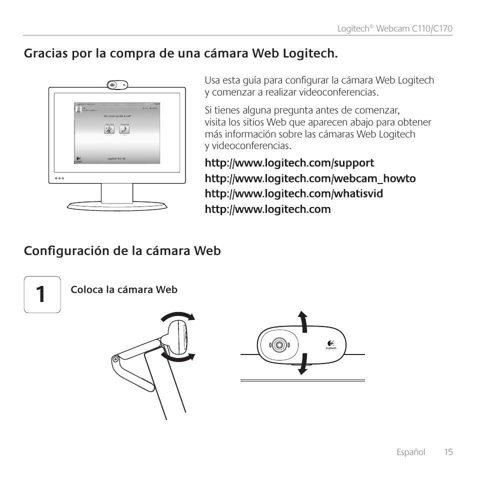 Logitech Premiere utilisation C110 User Manual | Page 15 / 48