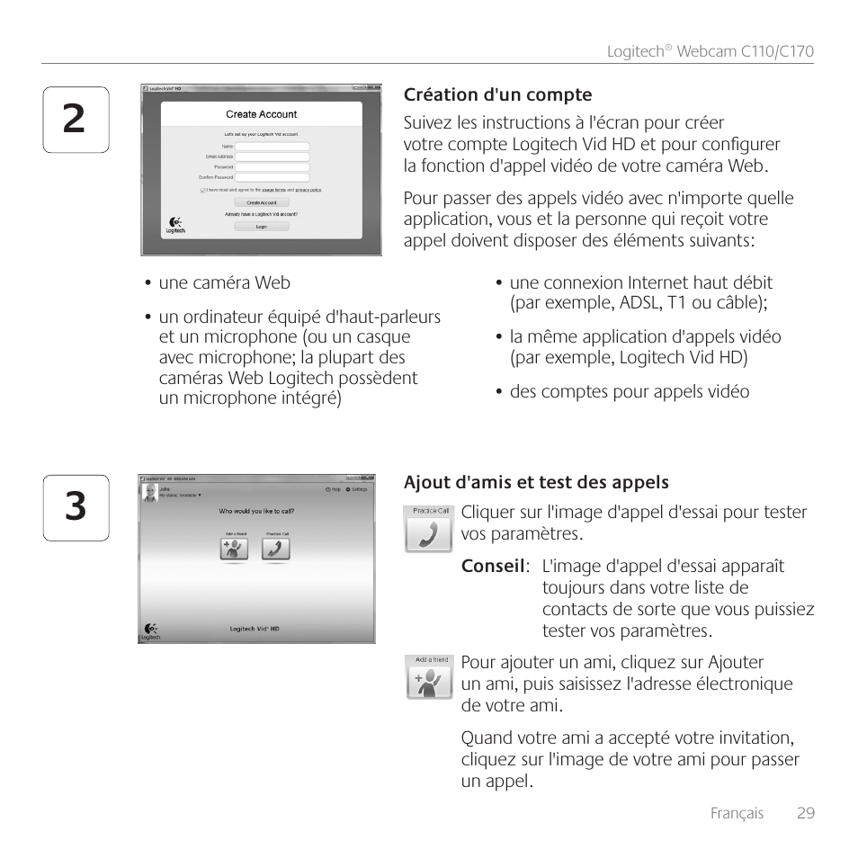 Logitech Premiere utilisation C110 User Manual | Page 29 / 48