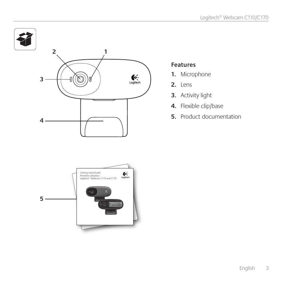 Logitech Premiere utilisation C110 User Manual | Page 3 / 48