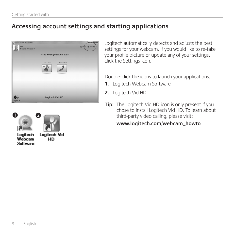 Logitech Premiere utilisation C110 User Manual | Page 8 / 48