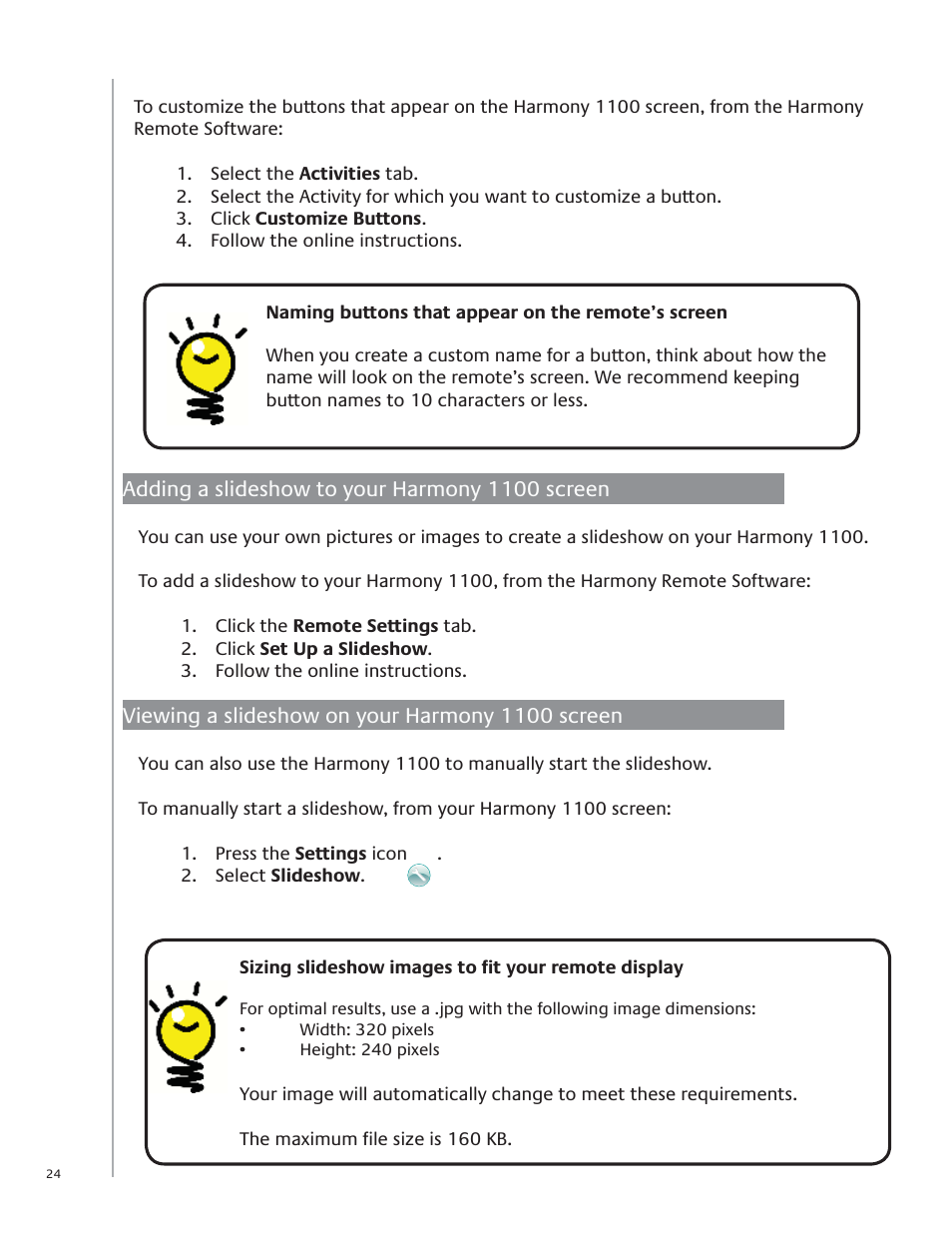 Logitech Harmony Advanced Universal Remote 1100 User Manual | Page 24 / 48