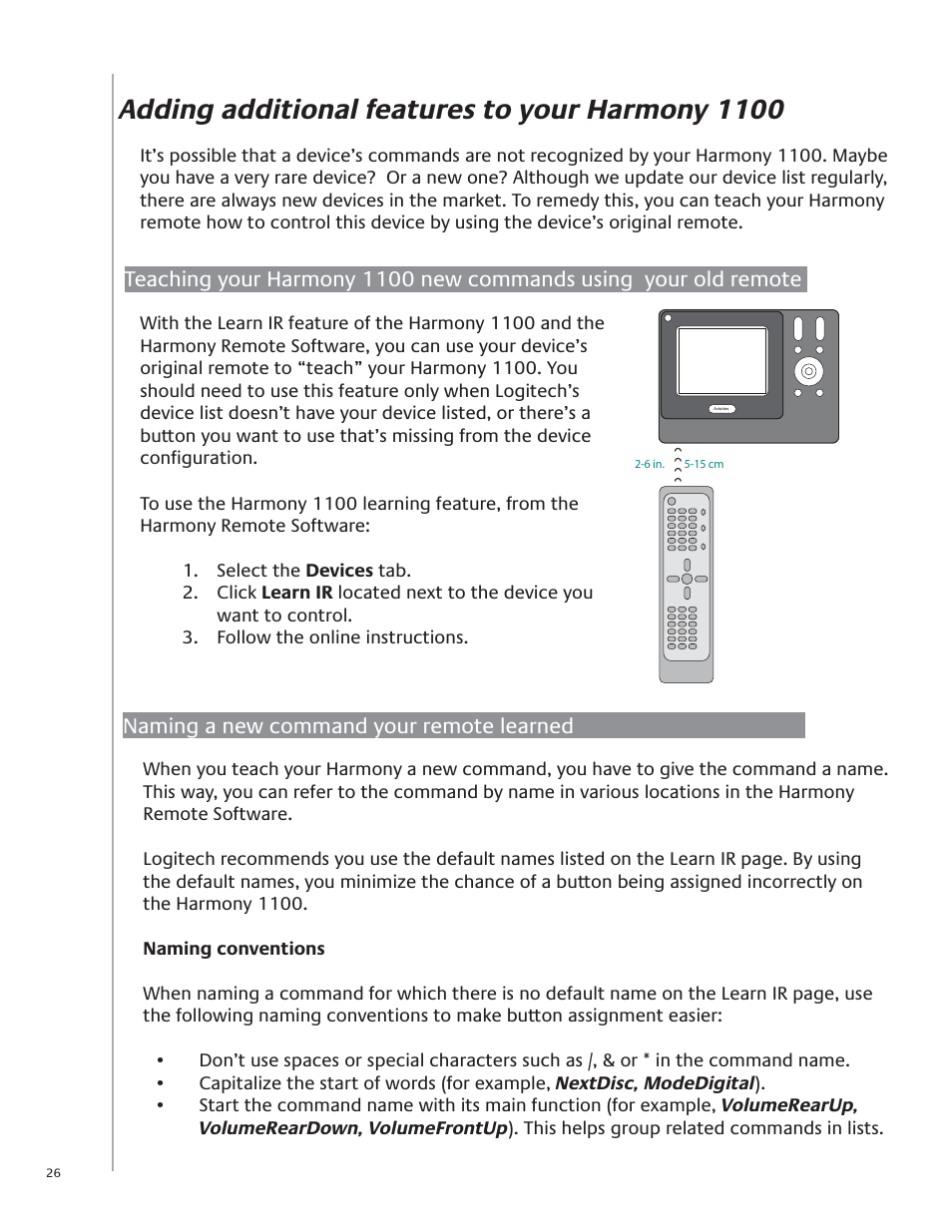 Adding additional features to your harmony 1100 | Logitech Harmony Advanced Universal Remote 1100 User Manual | Page 26 / 48