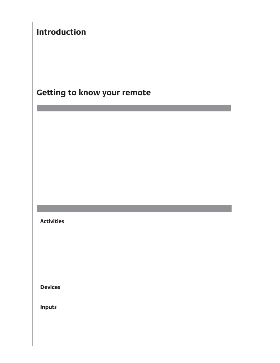 Introduction, Getting to know your remote | Logitech Harmony Advanced Universal Remote 1100 User Manual | Page 5 / 48