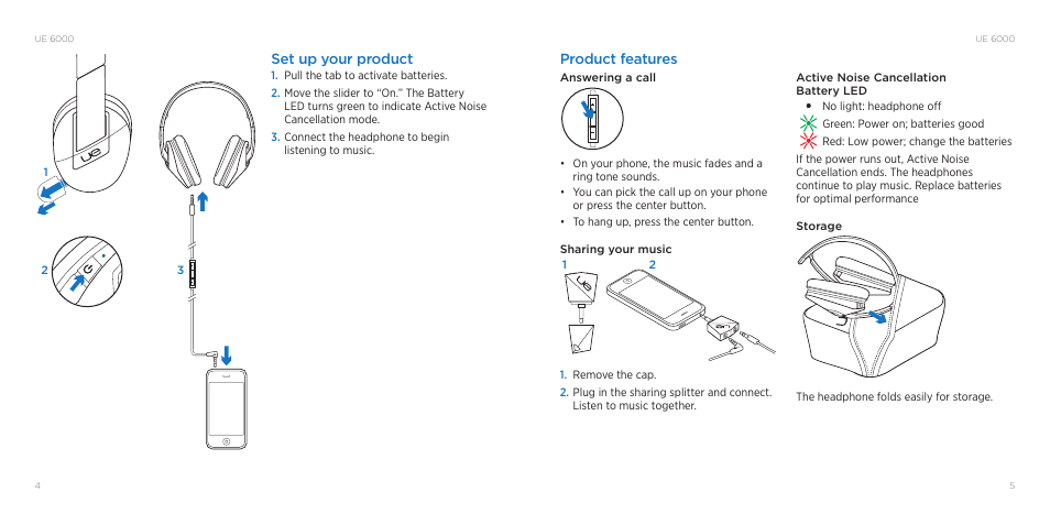 Set up your product, Product features | Logitech Ultimate Ears 6000 User Manual | Page 3 / 5