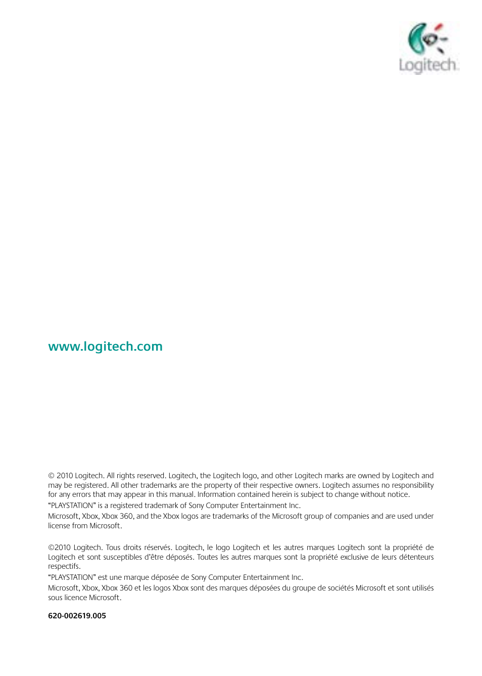 Logitech Logtech Wirelss Headset F540 User Manual | Page 47 / 47