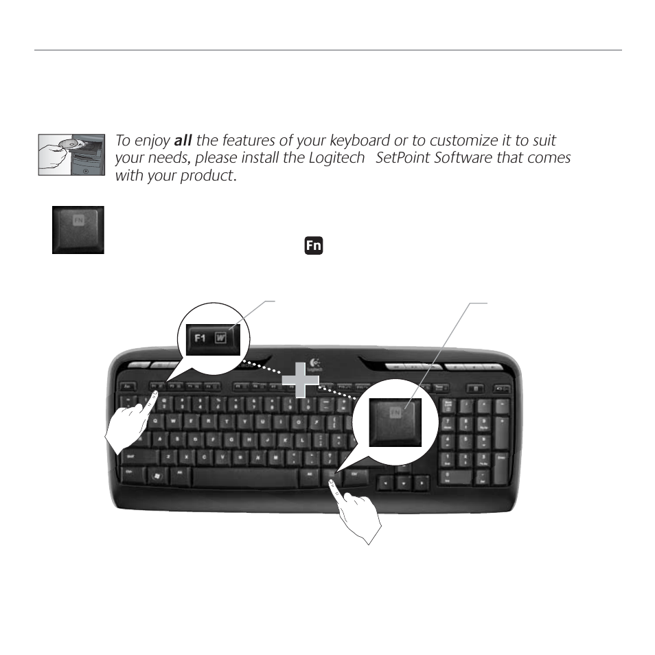 Keyboard features: f-keys, 12 english logitech, Wireless desktop mk300 | Logitech MK300 User Manual | Page 11 / 58