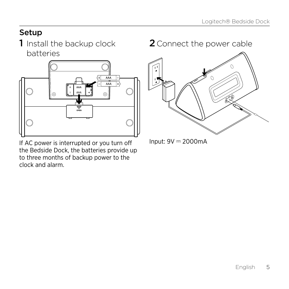 Logitech Bedside Dock S-A0001 User Manual | Page 5 / 28