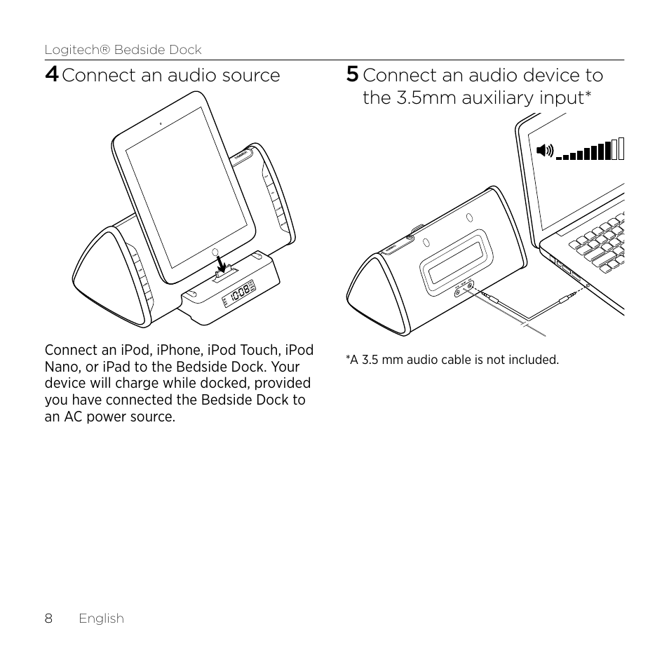 Logitech Bedside Dock S-A0001 User Manual | Page 8 / 28