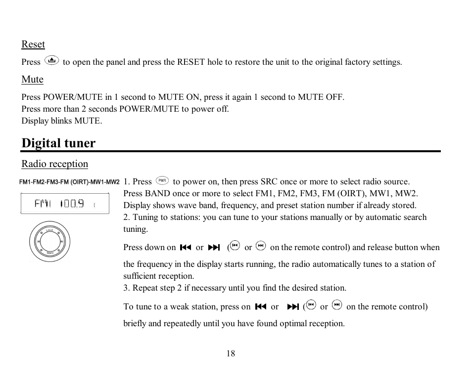 Digital tuner | Hyundai H-CMD7071 User Manual | Page 18 / 75