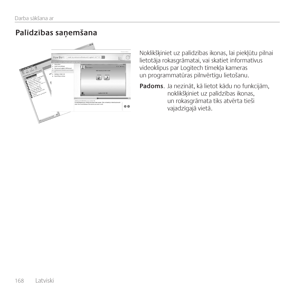 Palīdzības saņemšana | Logitech C170 User Manual | Page 168 / 204