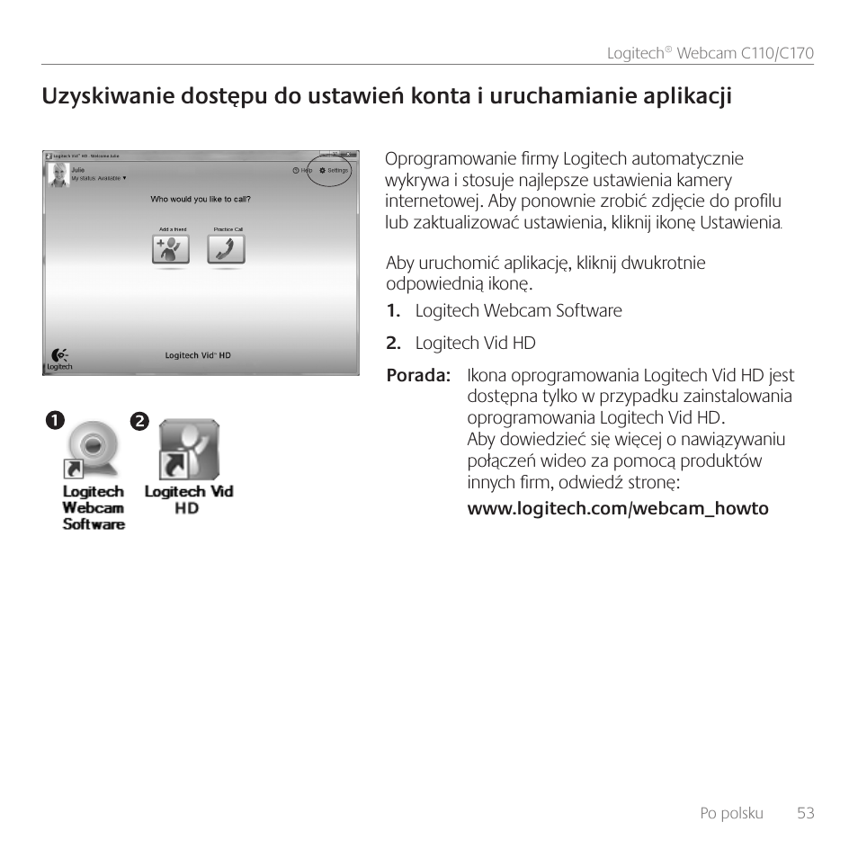 Logitech C170 User Manual | Page 53 / 204