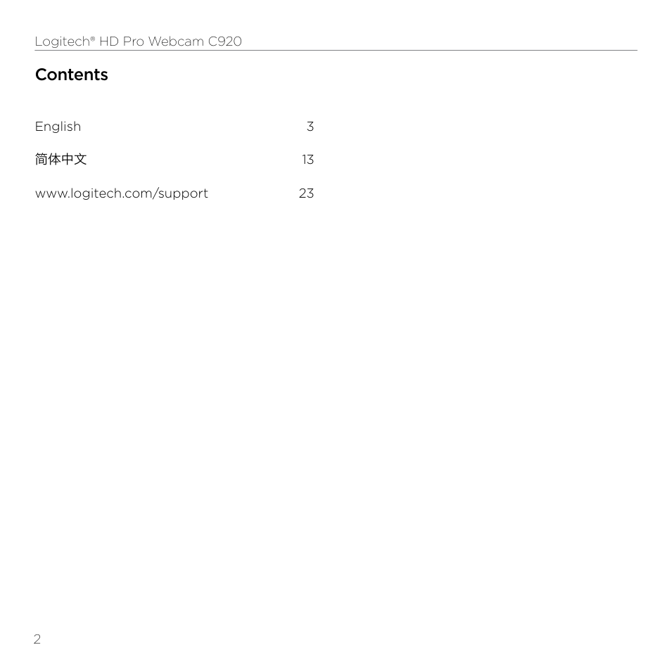Logitech HD Pro C920 User Manual | Page 2 / 24