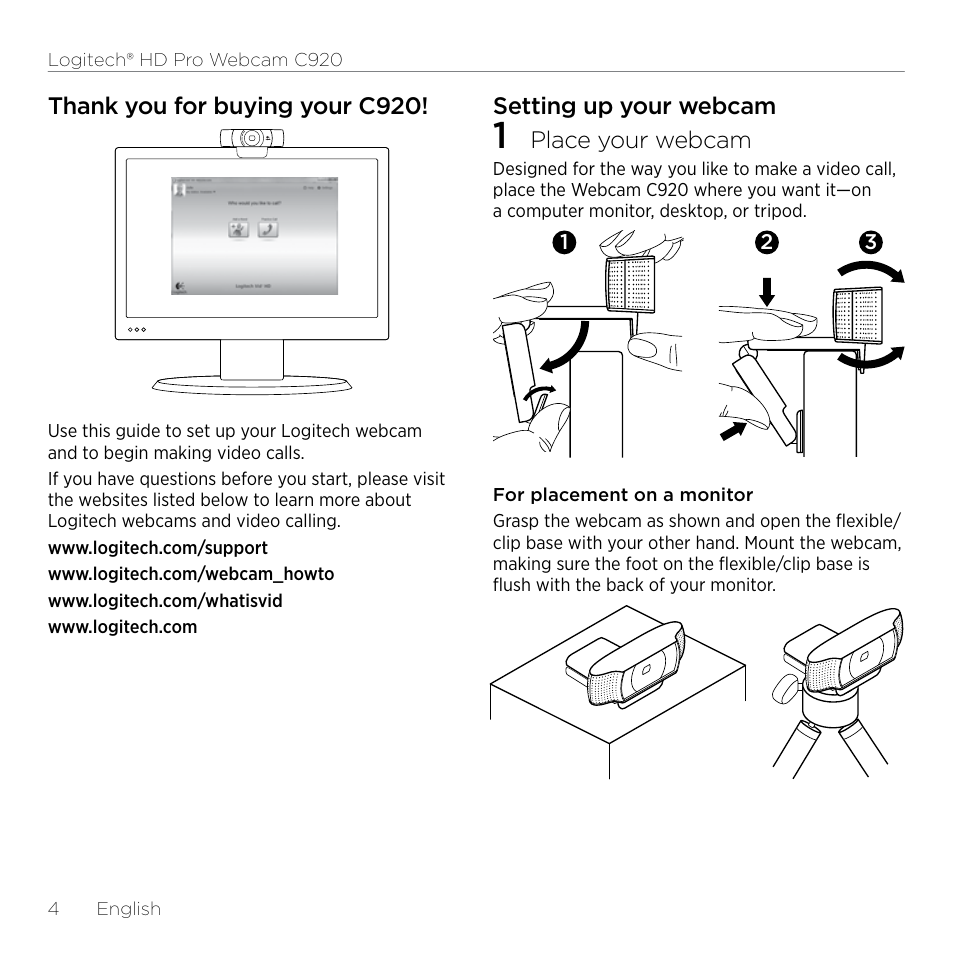 Logitech HD Pro C920 User Manual | Page 4 / 24
