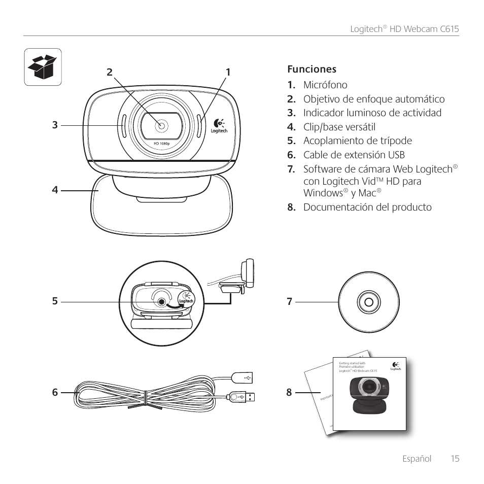 Logitech C615 User Manual | Page 15 / 52