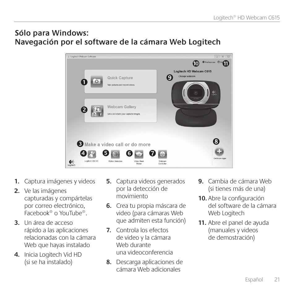 Logitech C615 User Manual | Page 21 / 52