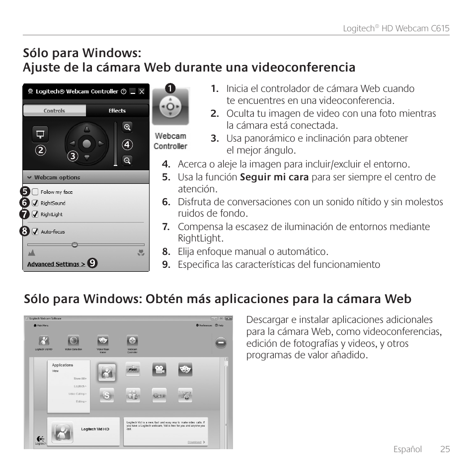 Logitech C615 User Manual | Page 25 / 52