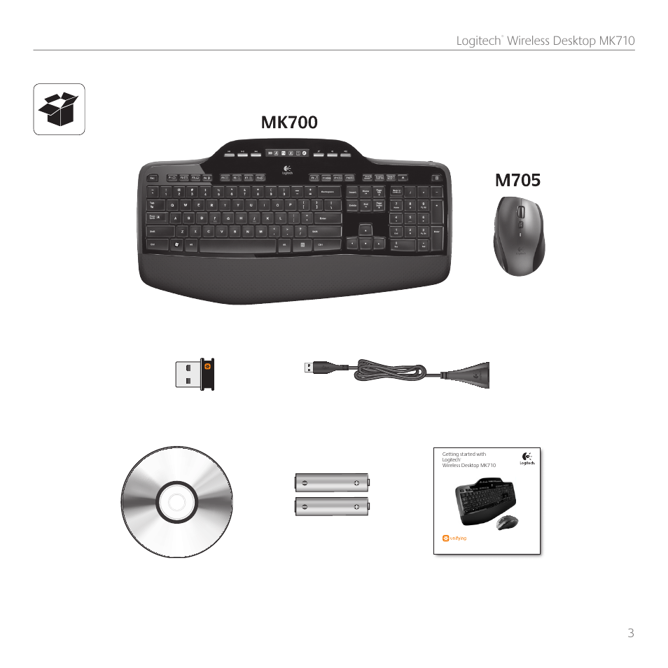 3 logitech, Wireless desktop mk710 | Logitech Wireless Desktop MK710 User Manual | Page 3 / 76