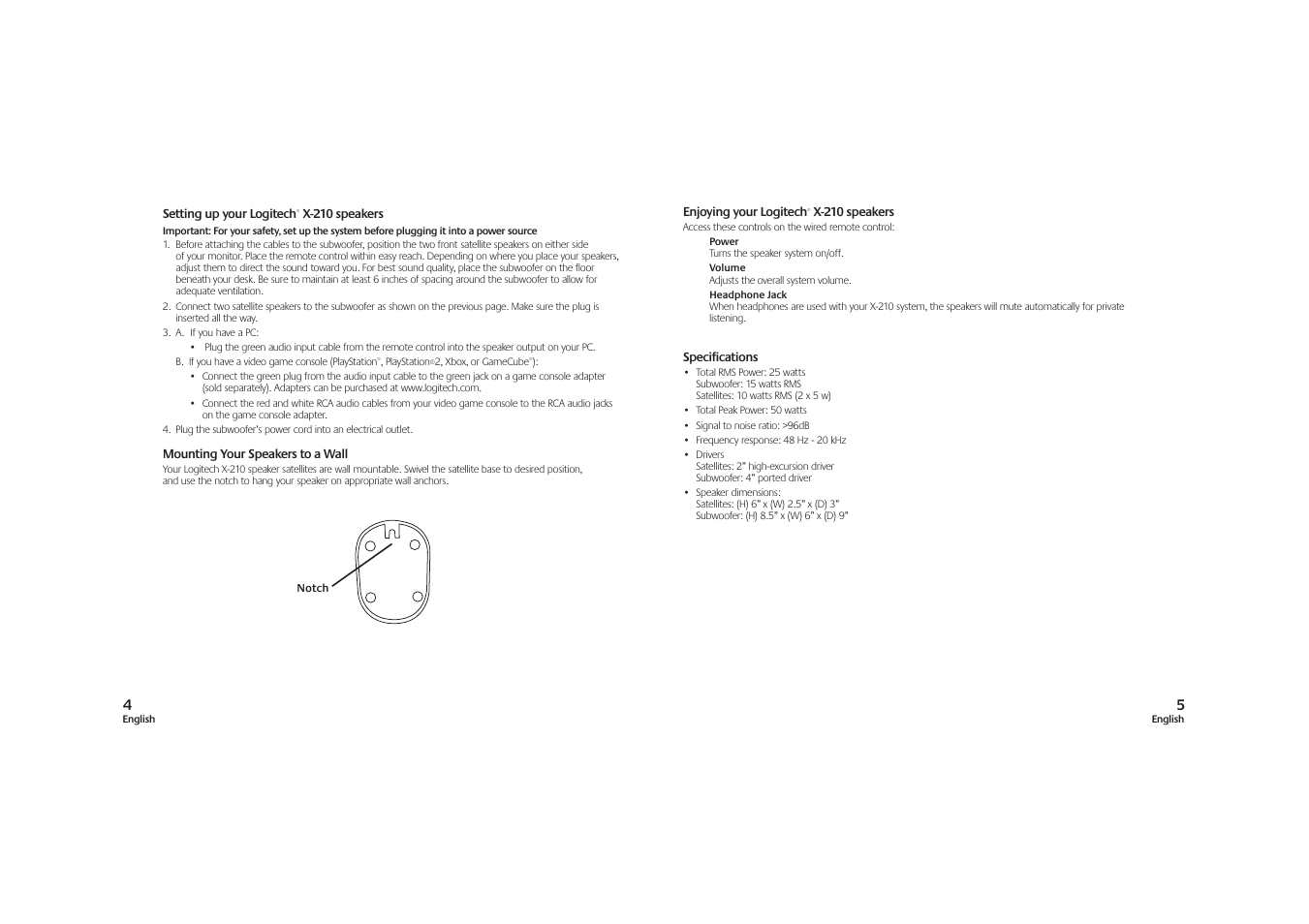 Logitech X-210 User Manual | Page 3 / 42