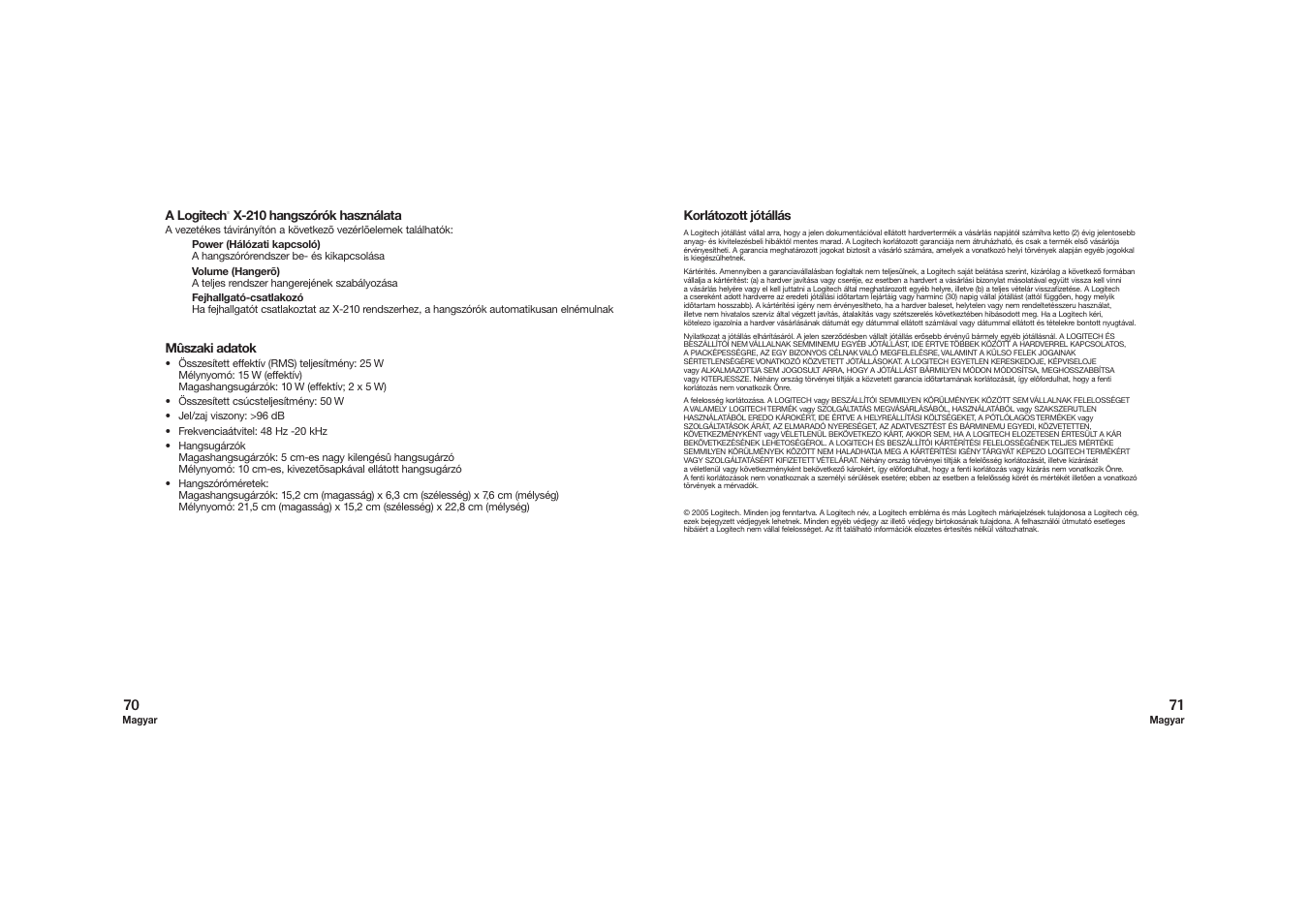 Logitech X-210 User Manual | Page 36 / 42