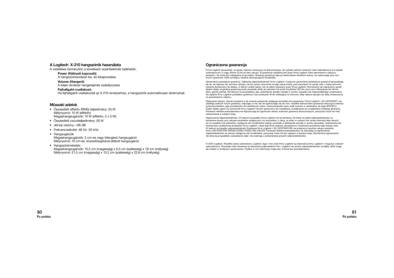 Logitech X-210 User Manual | Page 41 / 42