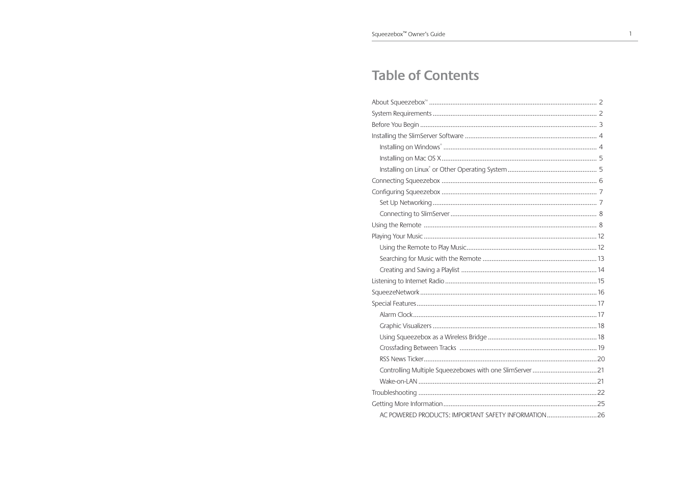 Logitech Squeezebox Receiver User Manual | Page 2 / 92